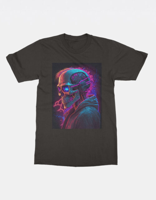 Skull Robot Synthwave T-Shirt