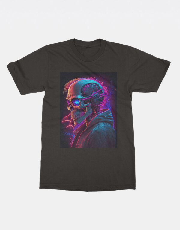 Skull Robot Synthwave T-Shirt